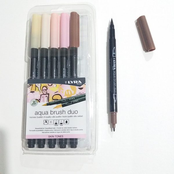 Lyra Aqua Brush Duo Markers Set Of 6 Skin Tones - Image 2