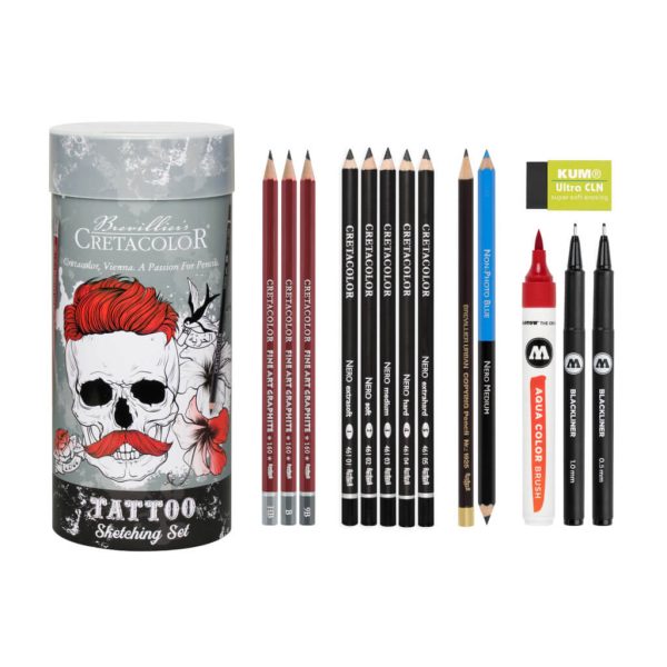 Cretacolor Tattoo Sketching Set 14 Pcs In Oval Tin Box