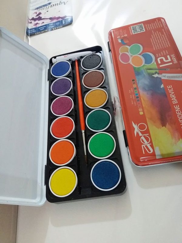 Aero Opaque Watercolour Paint Set Of 12 Pcs In Tin Box - Image 4