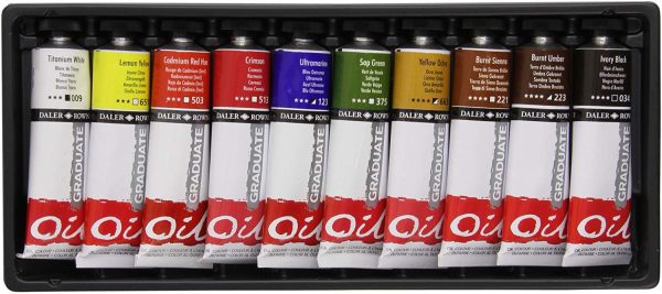 Daler Rowney Graduate Oil Paint Set of 10 Pcs In 38ml Tubes for Professionals. - Image 2