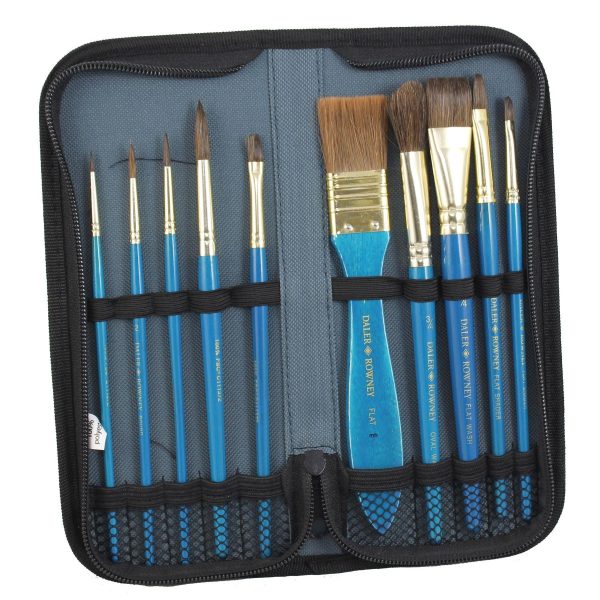 Daler Rowney Simply Natural Hairs Brush Set of 10 Pcs With Zip Case - Image 3