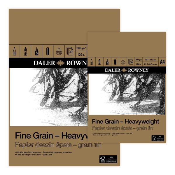 Daler Rowney Heavy Weight Fine Grain Drawing Pad - 30 Sheets 200 Gsm