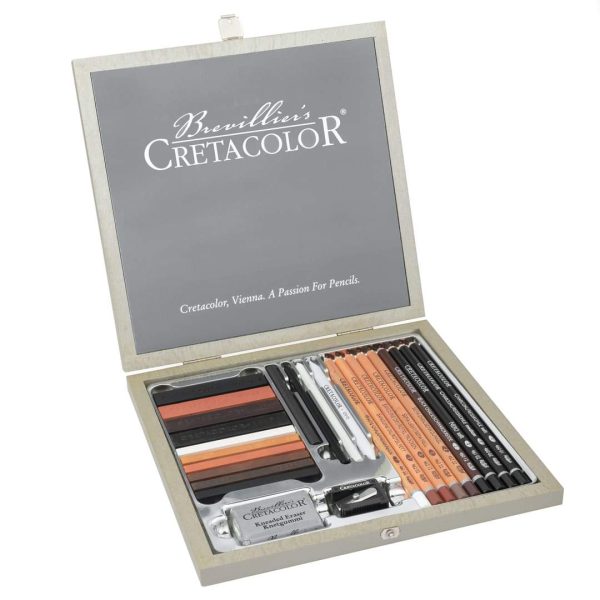 Cretacolor Passion Box 25 Piece Sketching & Drawing Set In Wooden Box