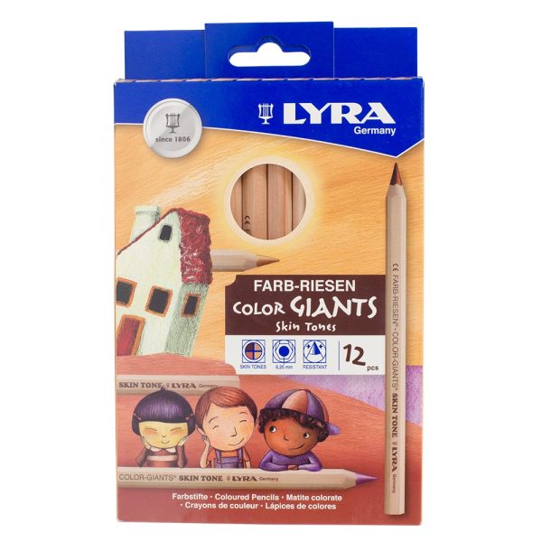 Lyra Giant Skin Tone Color Pencils Set Of 12 Pcs - Image 4