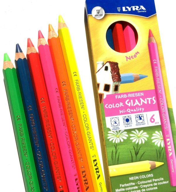 Lyra Giant Neon Color Pencils Set Of 6 Pcs