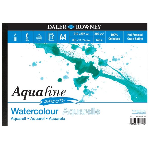 Daler Rowney Aquafine Hot Pressed Watercolor Sketchbook - 300Gsm - Image 2