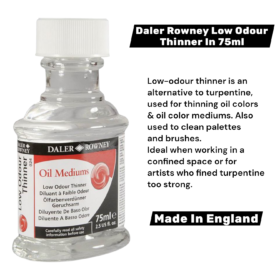 Daler Rowney Low Odour Thinner In 75ml Bottle For Oil Colors