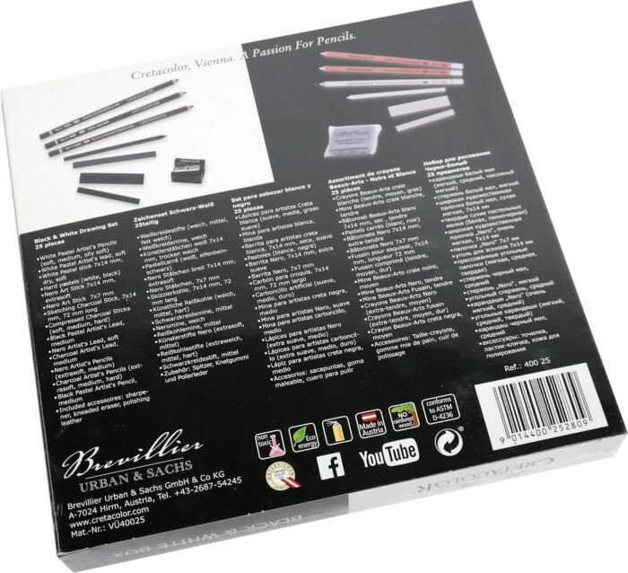 Black & White Charcoal in Wooden Box