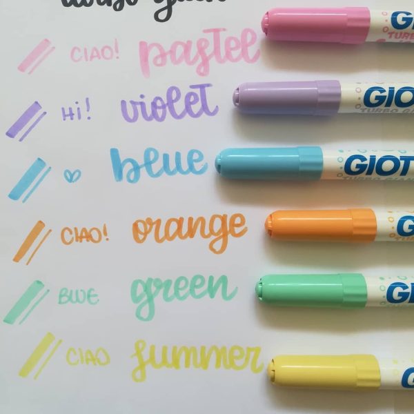 Giotto Turbo Giant Pastel Color Markers Set of 6 Pcs - Image 2