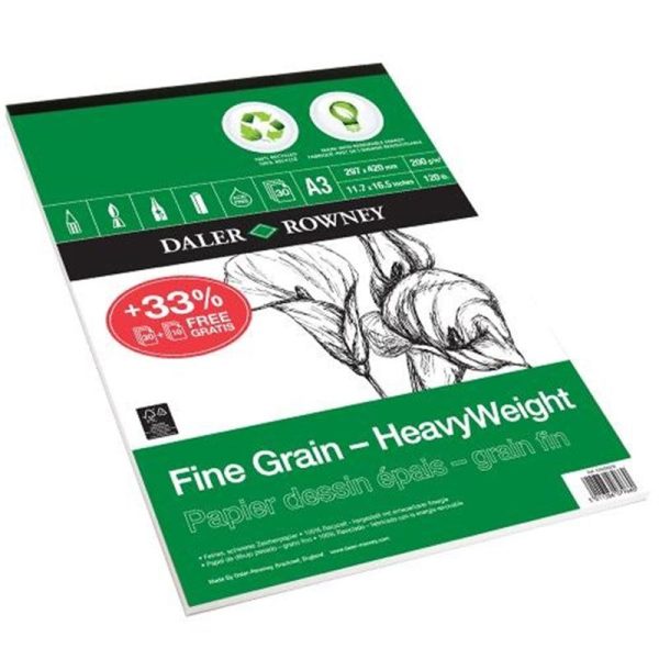 Daler Rowney Heavy Weight Fine Grain Drawing Pad - 30 Sheets 200 Gsm - Image 5