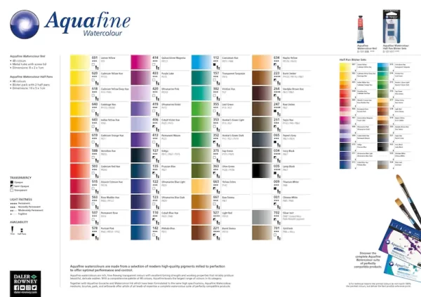 Daler Rowney Aquafine Watercolour Studio Set of 48 - Image 4