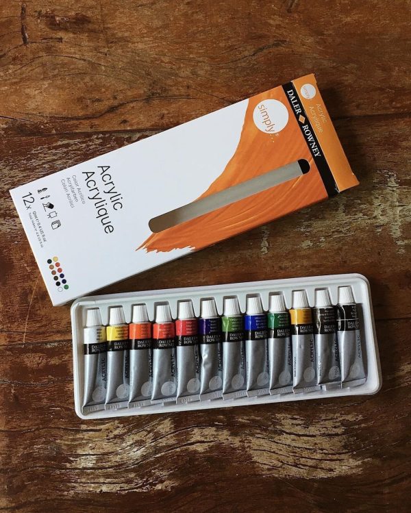 Daler Rowney Simply Acrylic Paint Set - 12ml Tubes - Image 3