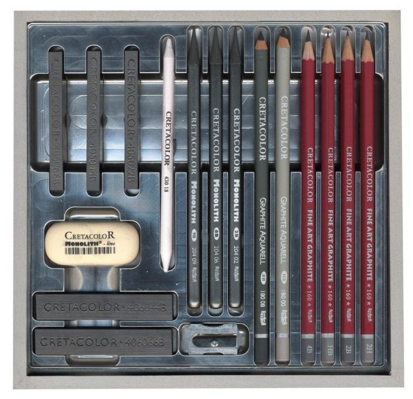 Cretacolor Silver Graphite Set Wooden Box Of 17 Pcs - Image 5