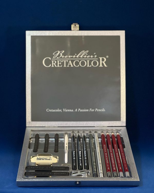 Cretacolor Silver Graphite Set Wooden Box Of 17 Pcs - Image 2