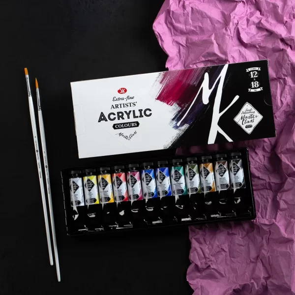 Masterclass Extra Fine Artist Acrylic Paints Set Of 12x18ml