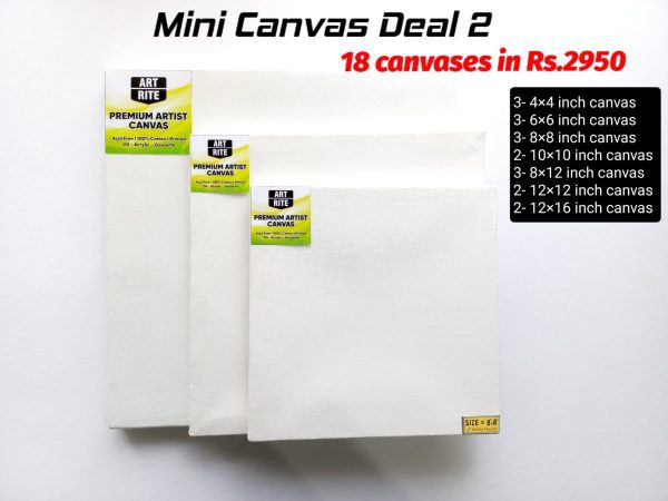 Art Rite Mini Canvas Deal Of 18 Pcs