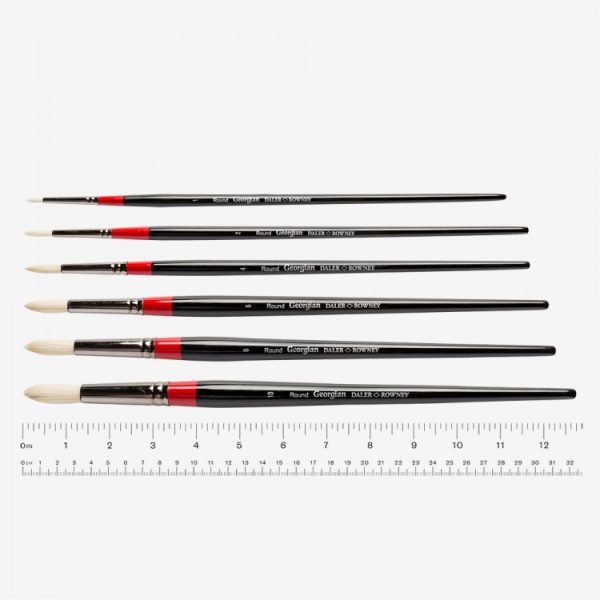 Daler Rowney Georgian Bristle Brushes Long Handle - Round G-24 - Image 3