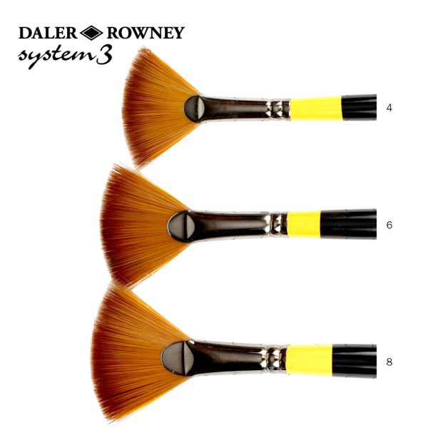 Daler Rowney System 3 Fan Brushes Long Handle - Image 2