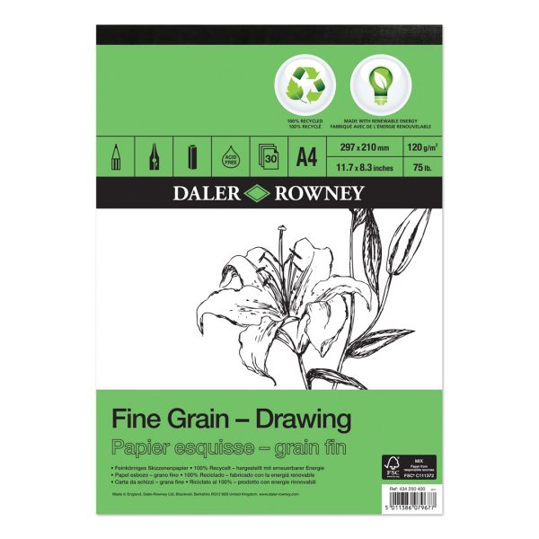 Daler Rowney Fine Grain Drawing Pads - 30 Sheets 120Gsm - Image 2