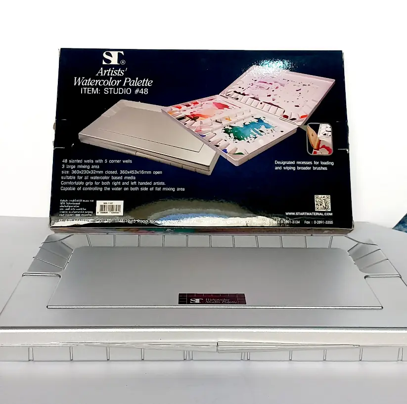Watercolor Palette With 48 Shelves