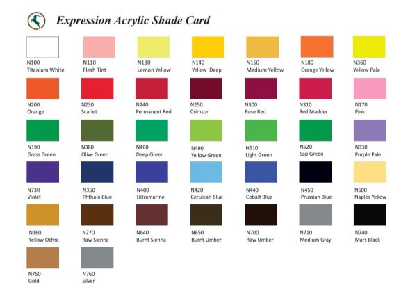 acrylic shade card