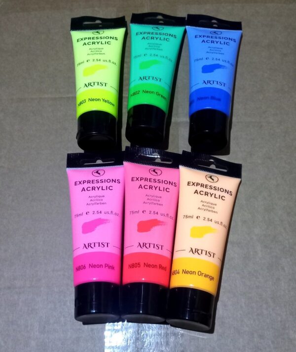 Expressions Acrylic Paints 75ml Neon Colors - Image 2