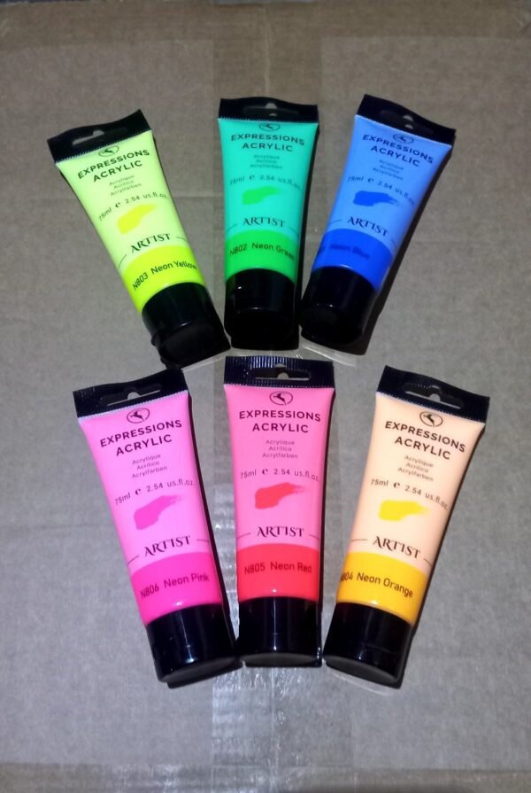 Expressions Acrylic Paints 75ml Neon Colors - Image 3