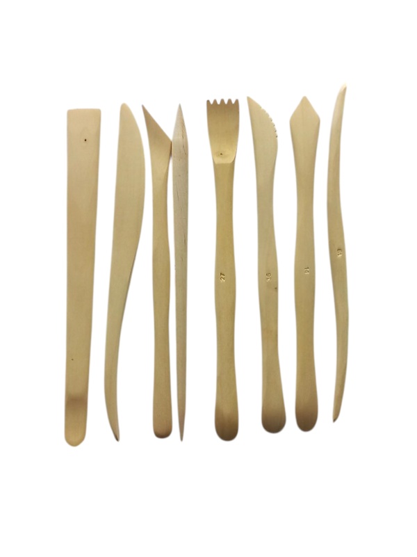 Wooden Clay Tools Set Of 8 Pcs