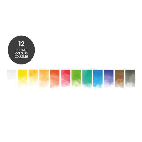 Milan Watercolor Set Of 12 Pcs Half Pan Metal Box - Image 6