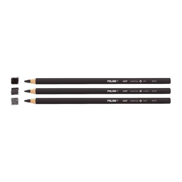 Milan Charcoal Pencils Set Of 3 Pcs Soft/Medium/Hard - Image 2