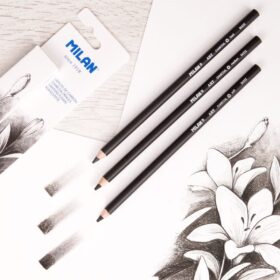 Milan Charcoal Pencils Set Of 3 Pcs Soft/Medium/Hard