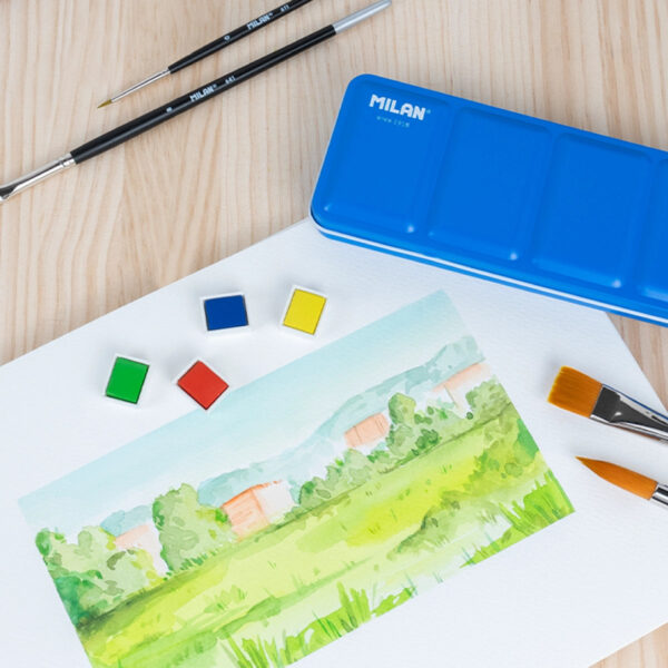 Milan Watercolor Set Of 24 Half Pans Metal Box - Image 6