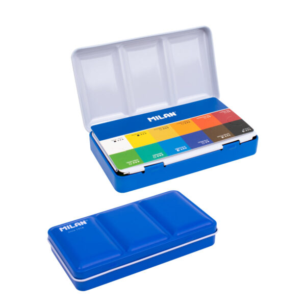 Milan Watercolor Set Of 12 Pcs Half Pan Metal Box - Image 2