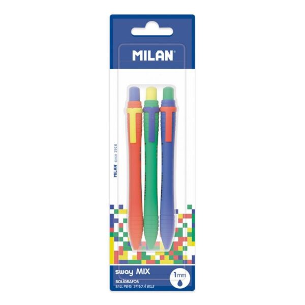 Milan Sway Ball Pen 1mm Pack Of 3 Pcs - Blue Ink - Image 2