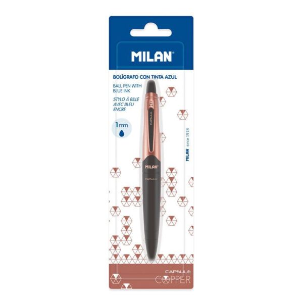 Milan Capsule Copper Ball Pen Blue Ink - Single Piece - Image 3