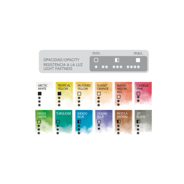 Milan Watercolor Set Of 12 Pcs Half Pan Metal Box - Image 3