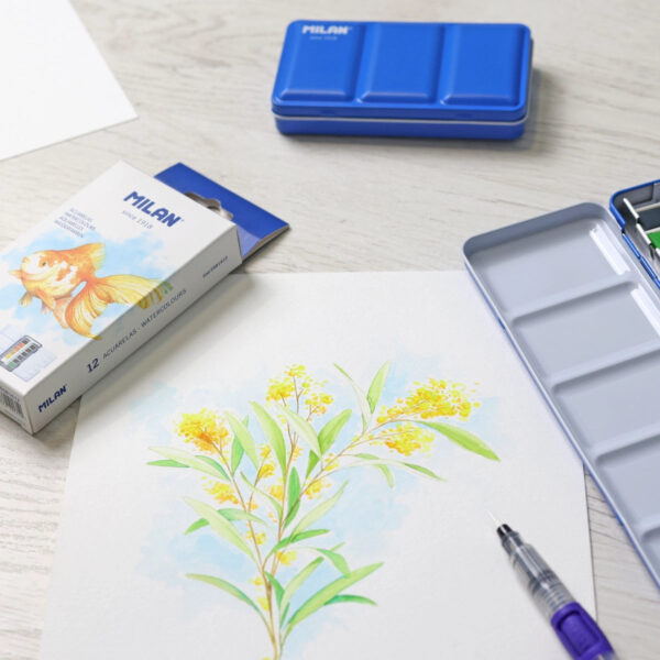 Milan Watercolor Set Of 12 Pcs Half Pan Metal Box - Image 5