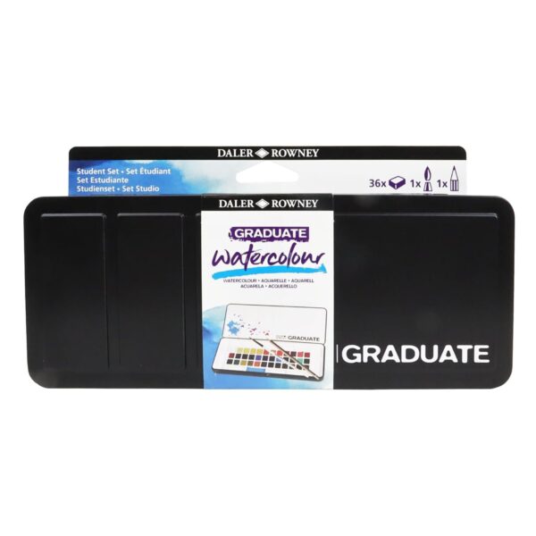 Daler Rowney Graduate Watercolors Half Pan Set Of 36 Tin Box - Image 2