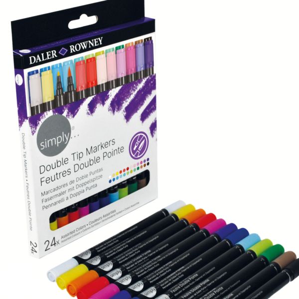Daler Rowney Simply Dual Tip Brush Markers Set Of 24 - Image 3