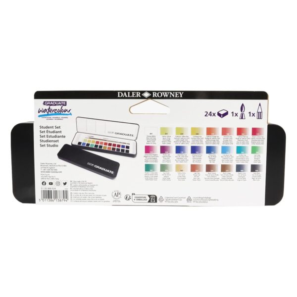 Daler Rowney Graduate Watercolors Half Pan Set Of 24 - Image 4