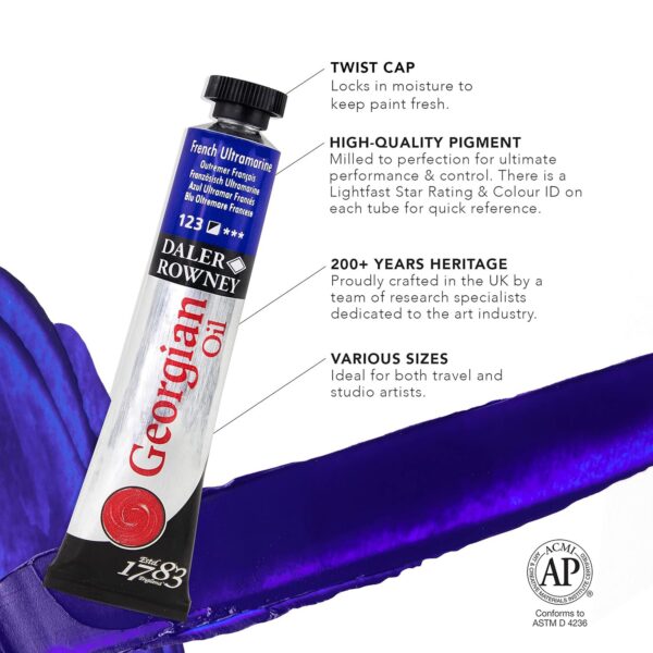 Daler Rowney Georgian Oil Color Set Of 8x75ml Tubes - Image 3