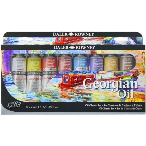 Daler Rowney Georgian Oil Color Set Of 8x75ml Tubes