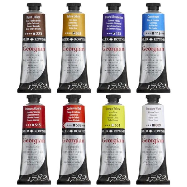 Daler Rowney Georgian Oil Color Set Of 8x75ml Tubes - Image 2