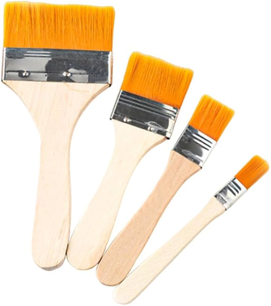 Keep Smiling Flat Base Brushes For Gesso Pack Of 4 Pcs