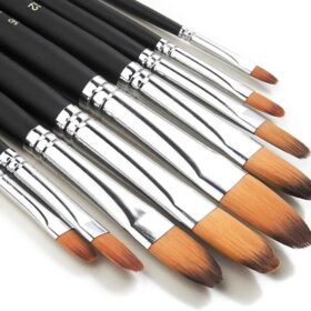 Keep Smiling Artist Filbert Brushes Pack Of 9 Pcs - Long Handle