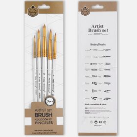 Keep Smiling Round Paint Brush Set Of 5 Pcs Synthetic Hairs