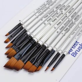 Keep Smiling Angular Paint Brush Set Of 12 Pcs