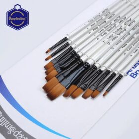 Keep Smiling Flat Paint Brush Set Of 12 Pcs Synthetic Hairs