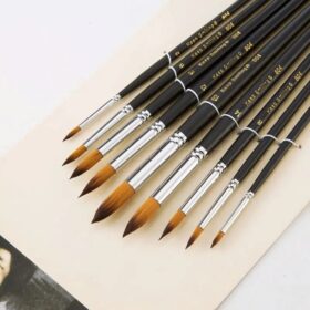 Keep Smiling Artist Round Brushes Pack Of 9 Pcs - Long Handle