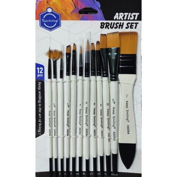 Keep Smiling Artist Mix Brush Set Of 12 Pcs